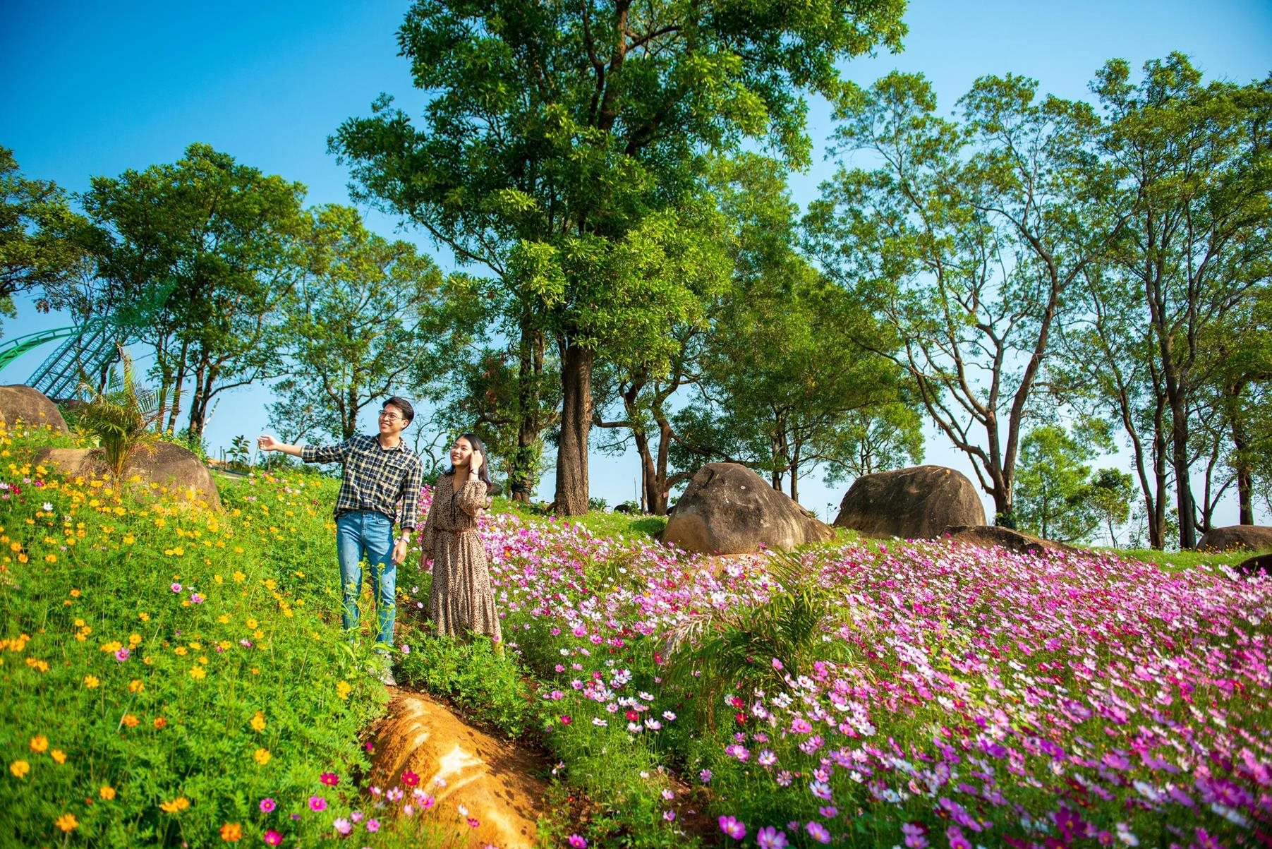 cảnh quan trên đỉnh núi bà đen