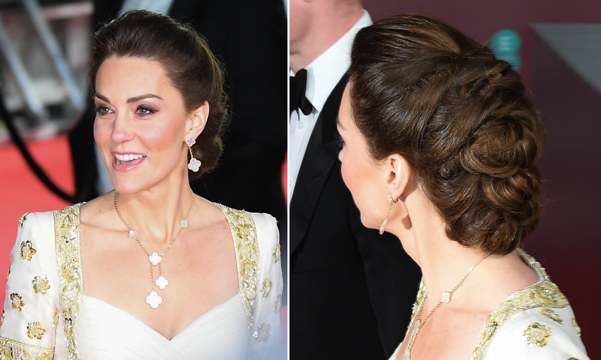 Kate Middleton đeo trang sức đồng bộ với đầm dạ hội trên thảm đỏ BAFTA