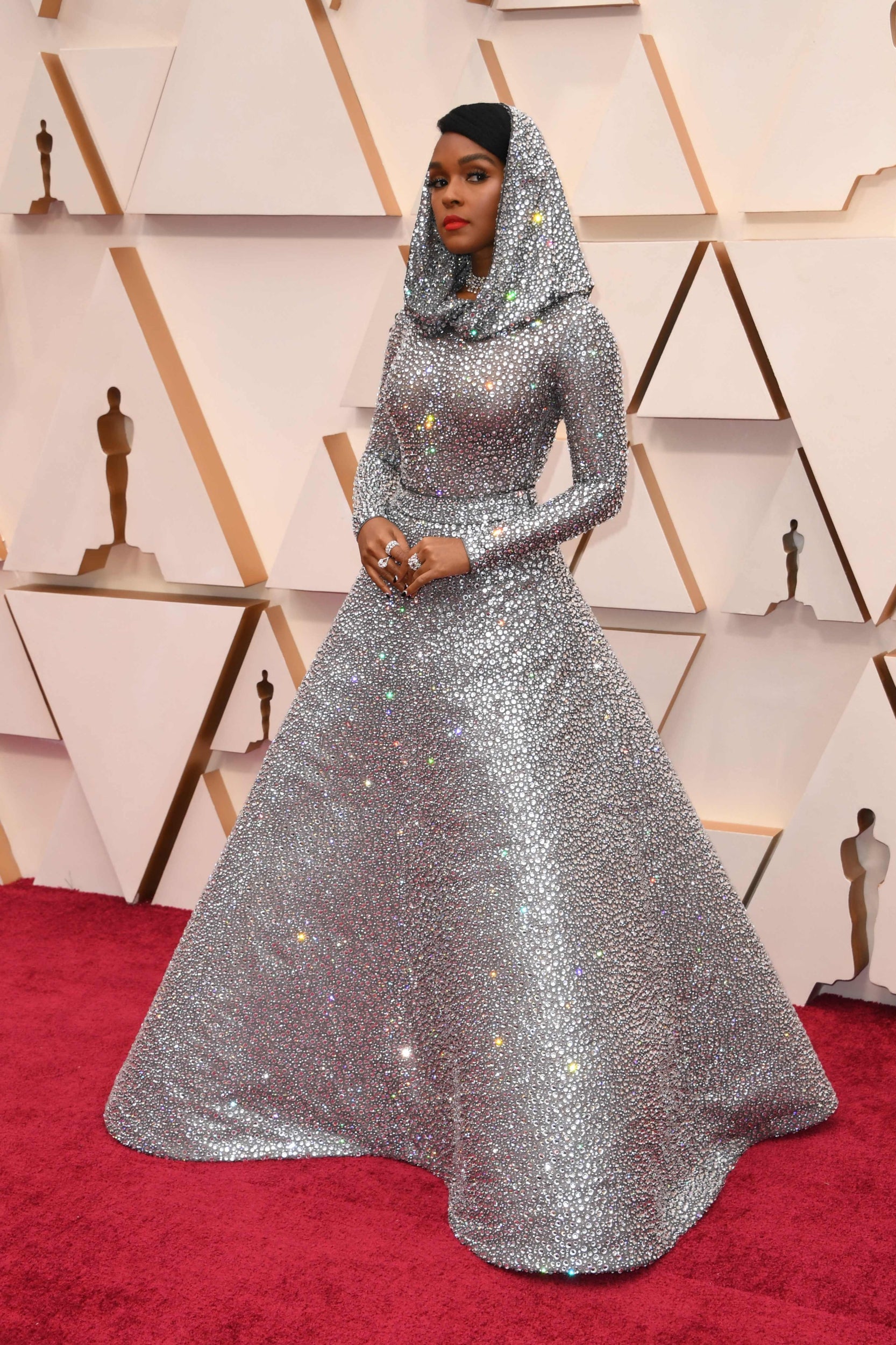 thảm đỏ oscar 2020 Janelle Monáe đầm Ralph Lauren ánh kim