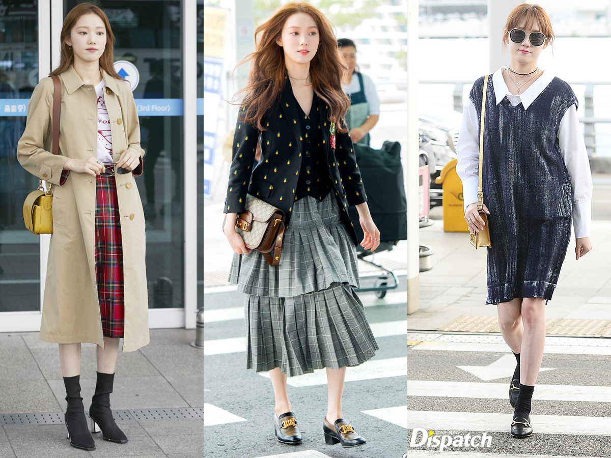 Đủ kiểu trang phục theo phong cách preppy cua Lee Sung-Kyung tại sân bay