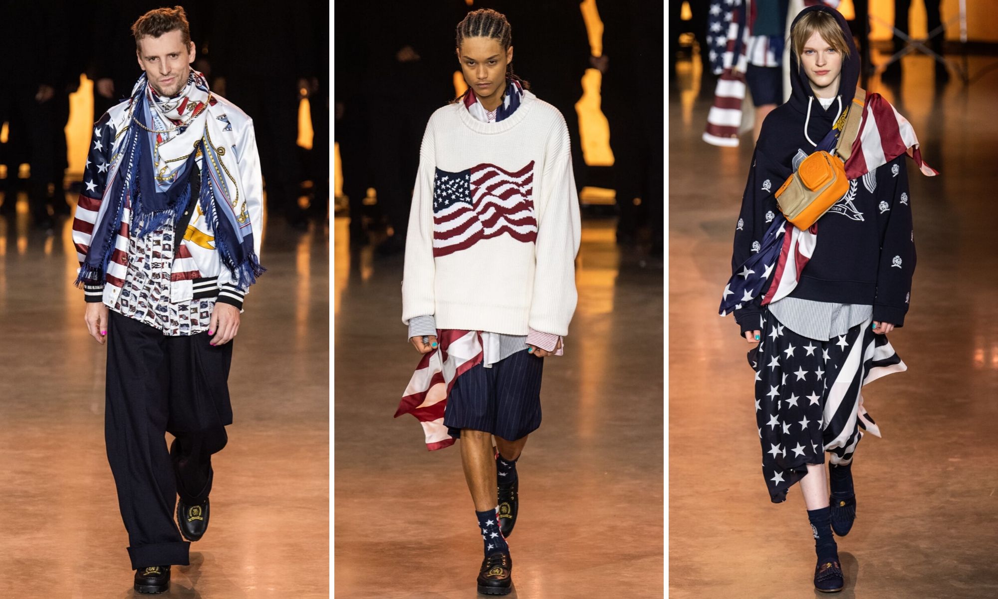 tommy hilfiger cờ mỹ lfw thu đông 2020