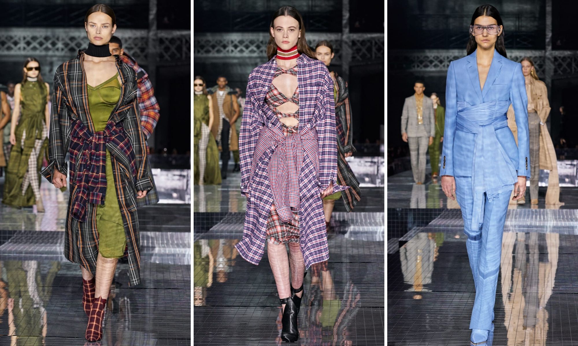 burberry thu đông 2020 chi tiết xoắn vải buộc chéo lfw