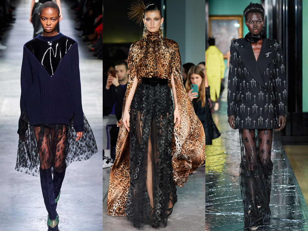 Chân váy chất liệu ren xuyên thấu từ tuần lễ thời trang Thu - Đông 2020