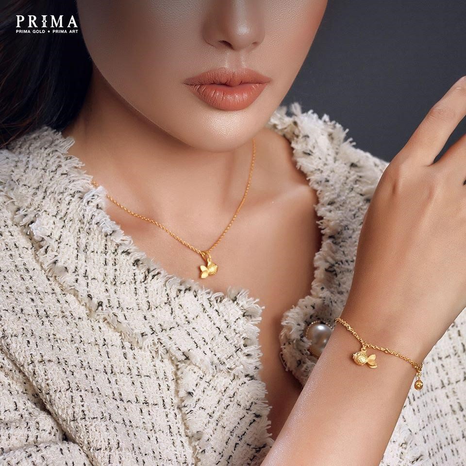 trang sức prima fine jewelry bst golden fish 24k kim cương