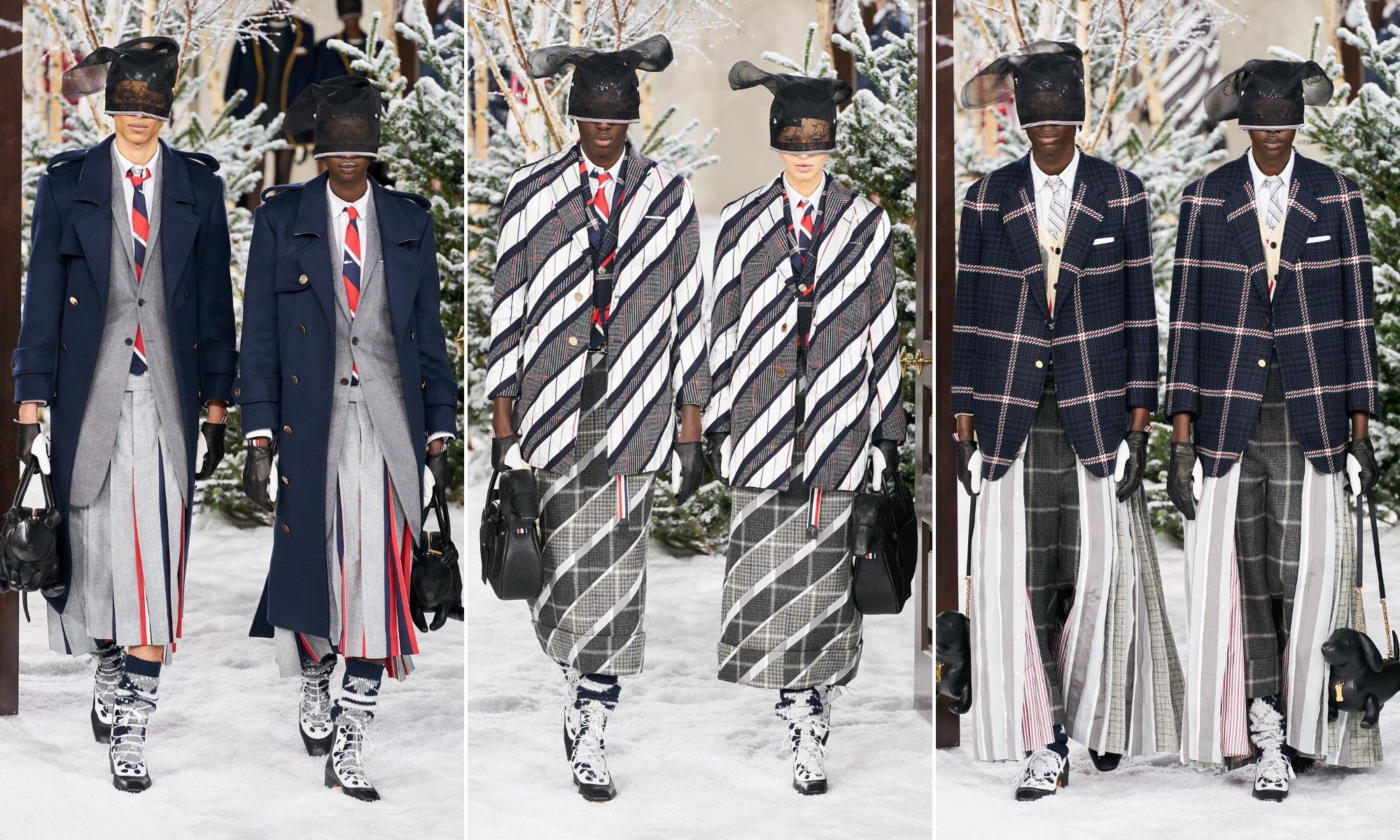 bst thom browne thu đông 2020 cặp đôi họa tiết