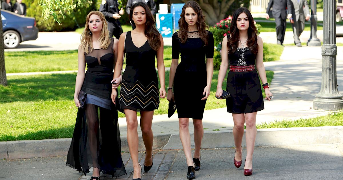 thời trang phim truyền hình pretty little liars trang phục dự đám tang