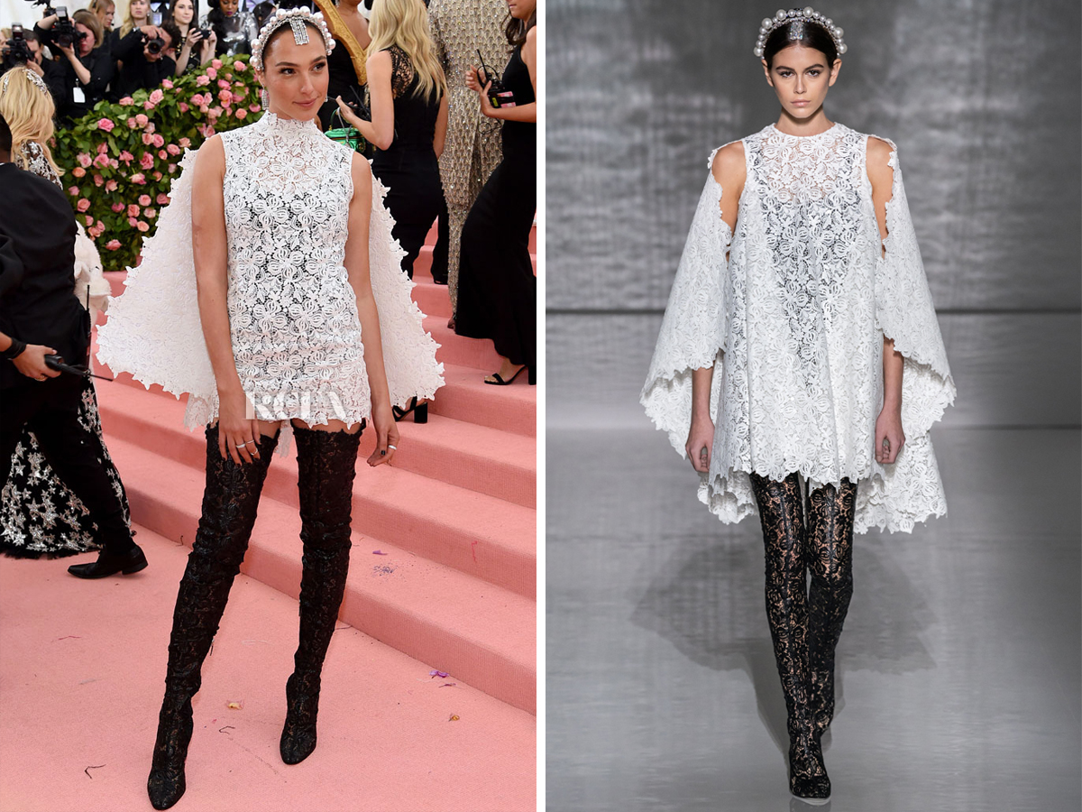 Gal Gadot diện đầm ren trắng của Givenchy ở Met Gala 2019