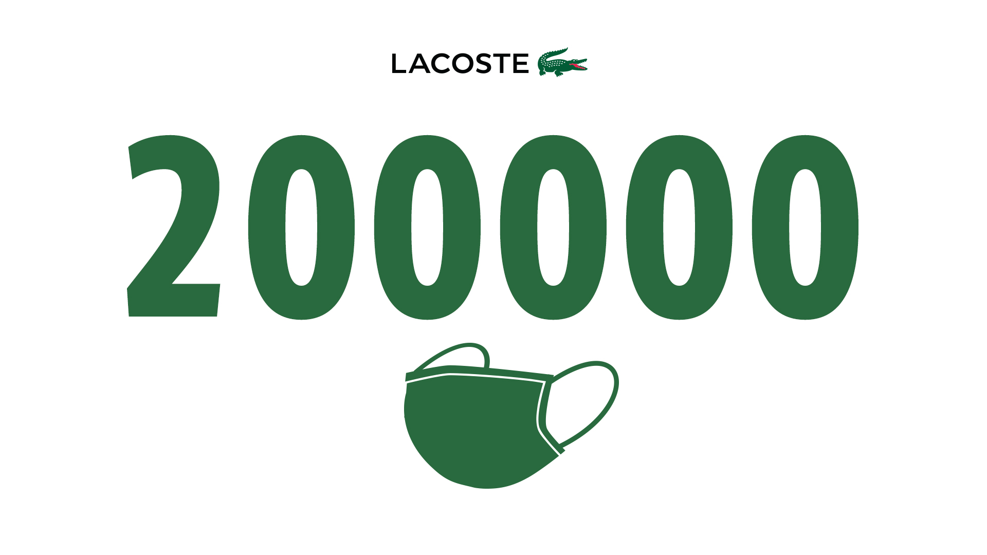 thương hiệu Lacoste đánh dấu cột móc 20000 chiếc khẩu trang