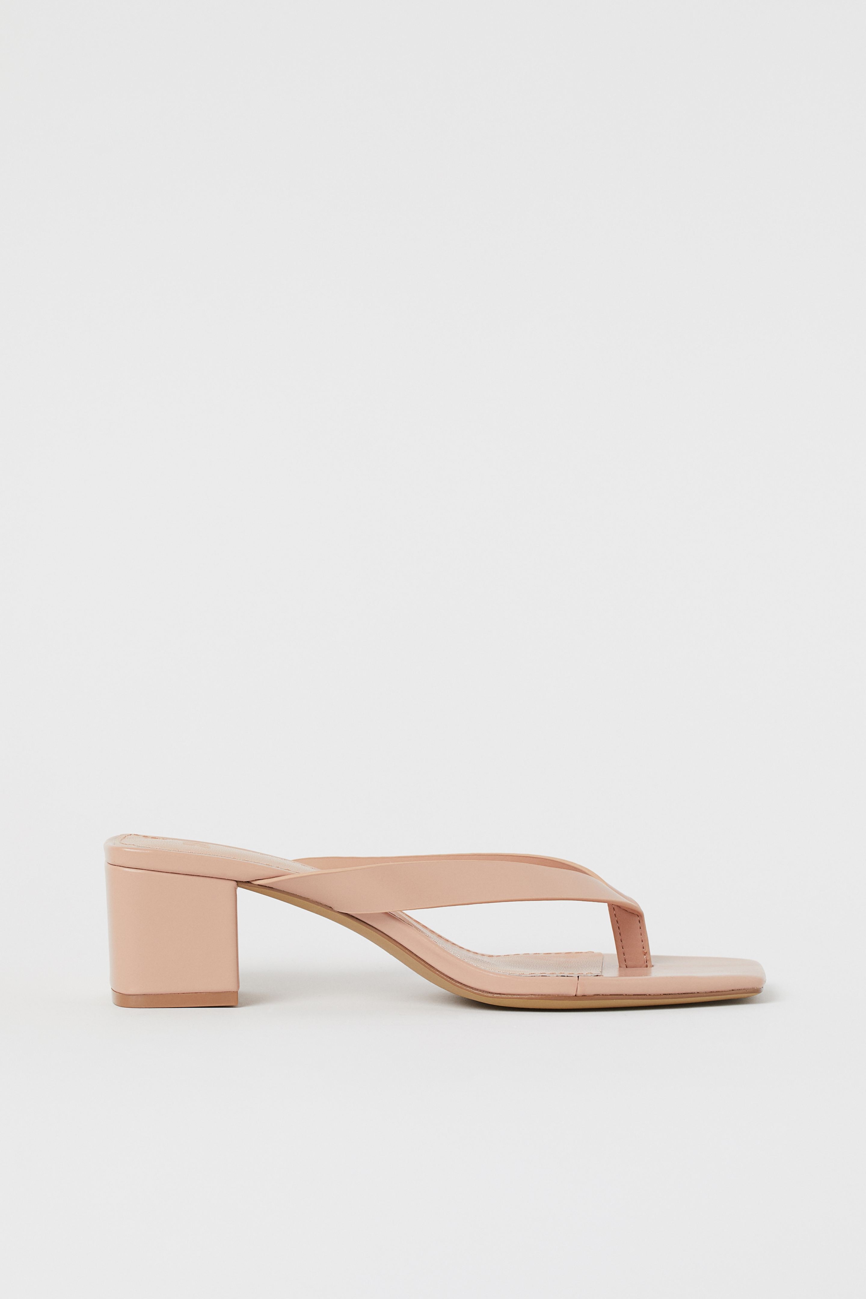 Giày mules xỏ ngón màu nude H&M