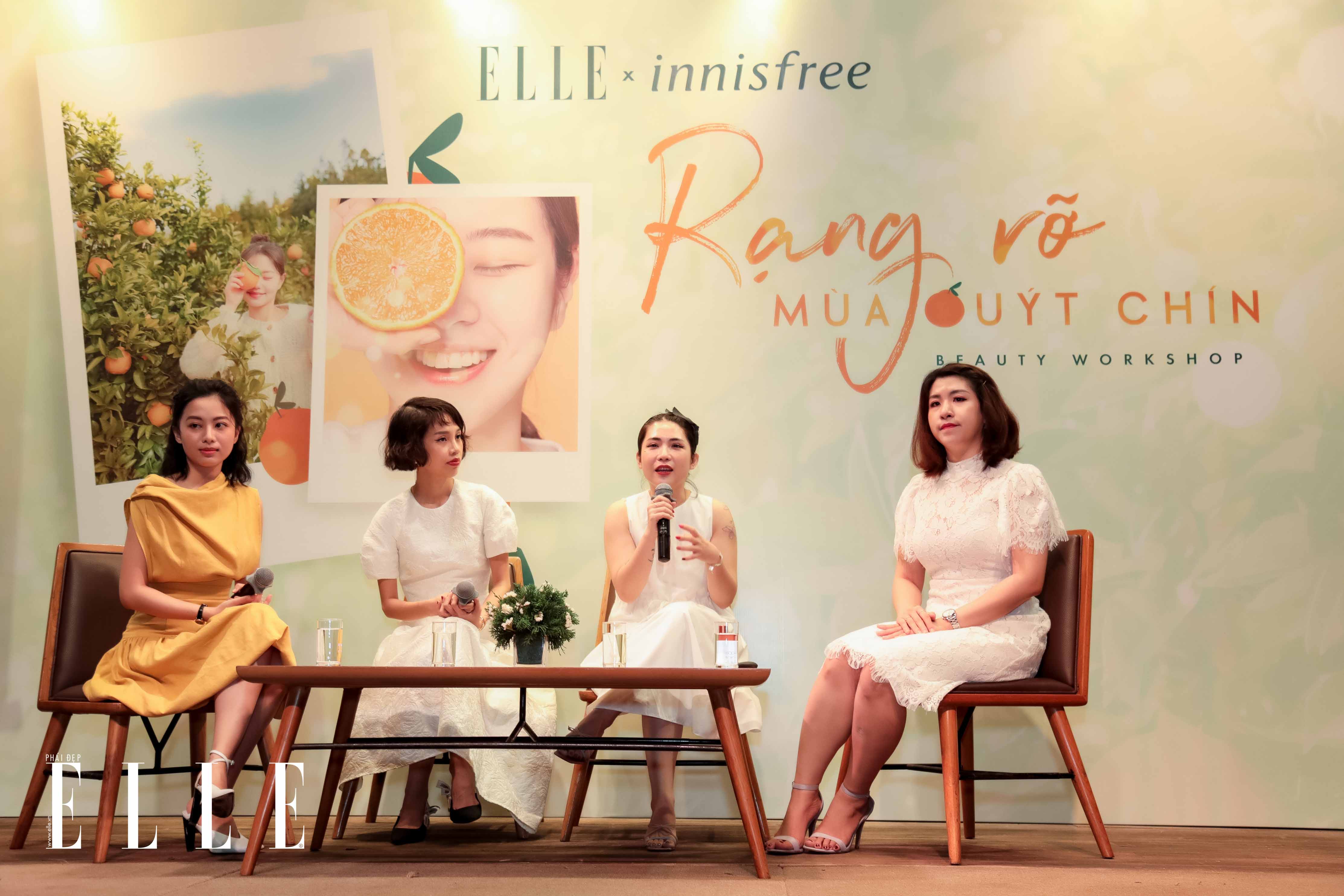 Beauty blogger Lâm Thúy Nhàn phát biểu tại workshop innisfree