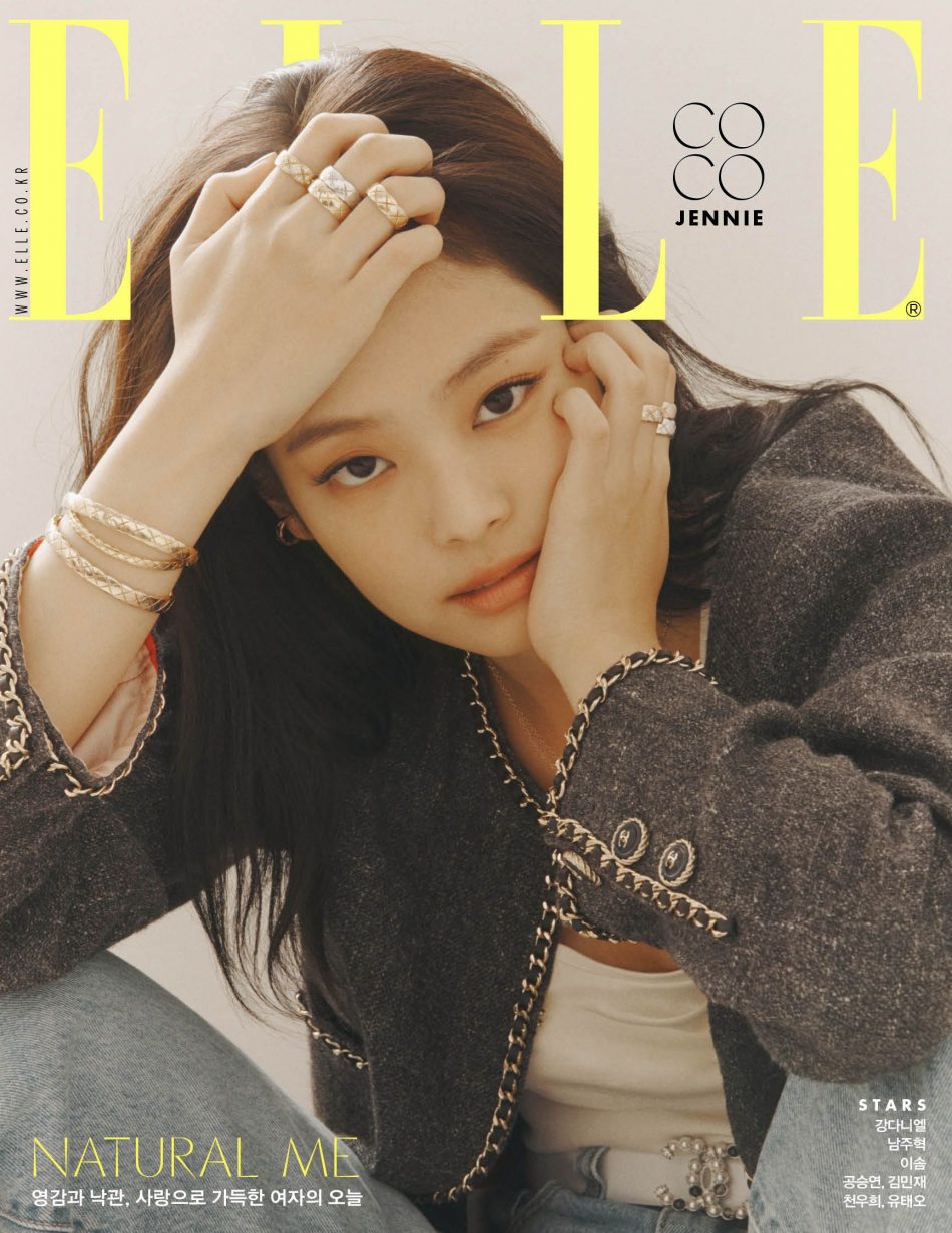 sao kpop Jennie trên trang bìa tạp chí ELLE Korea số tháng 10/2019