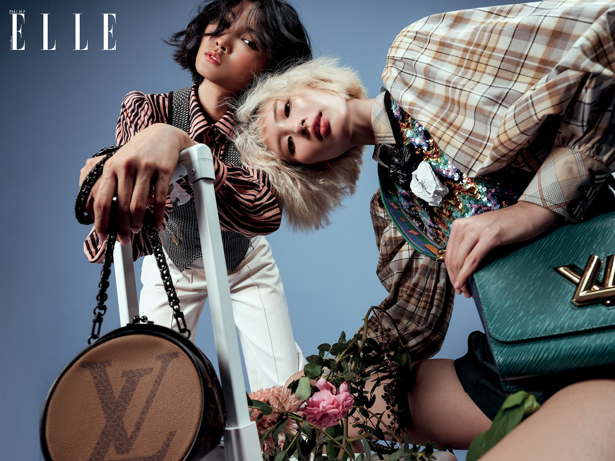 bộ ảnh thời trang Hè trang phục họa tiết Louis Vuitton