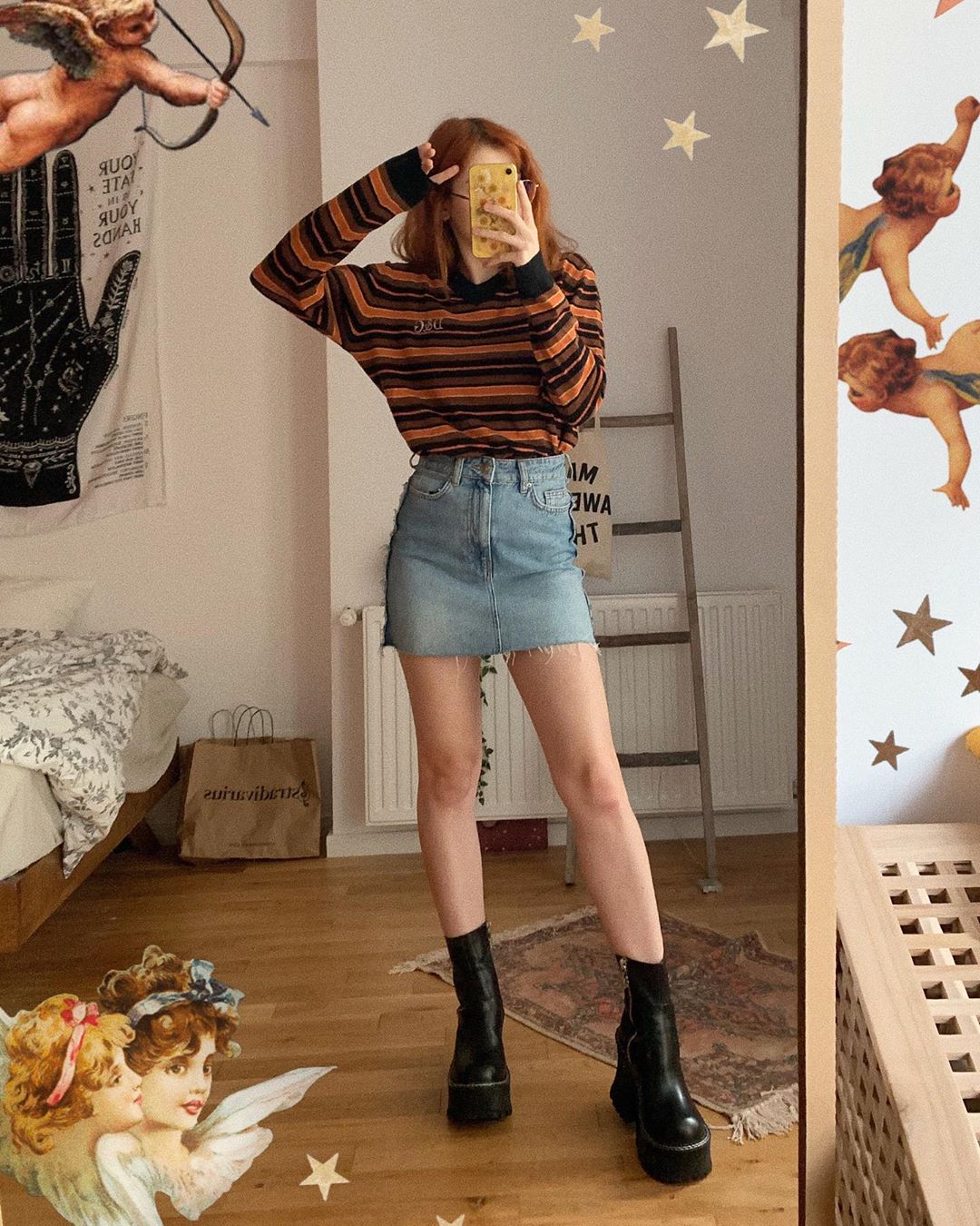 Váy yếm jeans 2 dây xòe vintage HH Bazavn #28 Váy yếm jeans 2 dây xòe vintage HH Bazavn