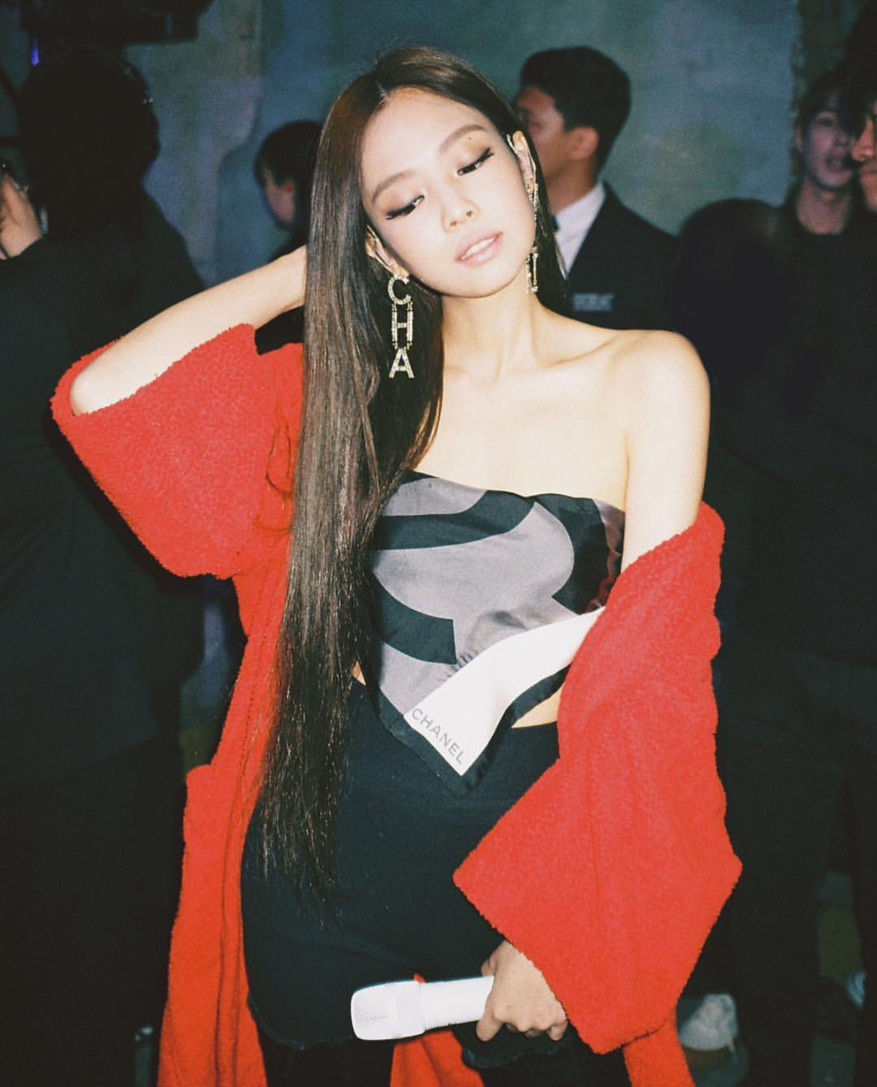 Jennie wearing bandana