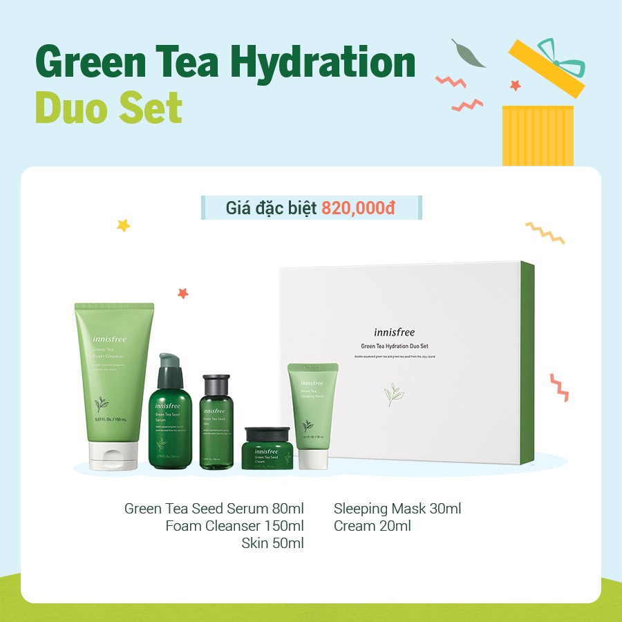 innisfree sản phẩm trà xanh giữ ẩm promotion