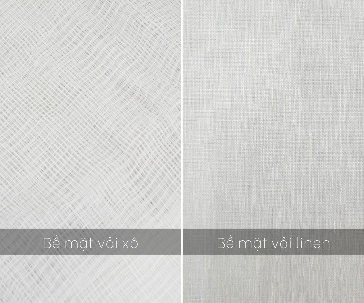 phân biệt bề mặt hai loại vải xô và linen