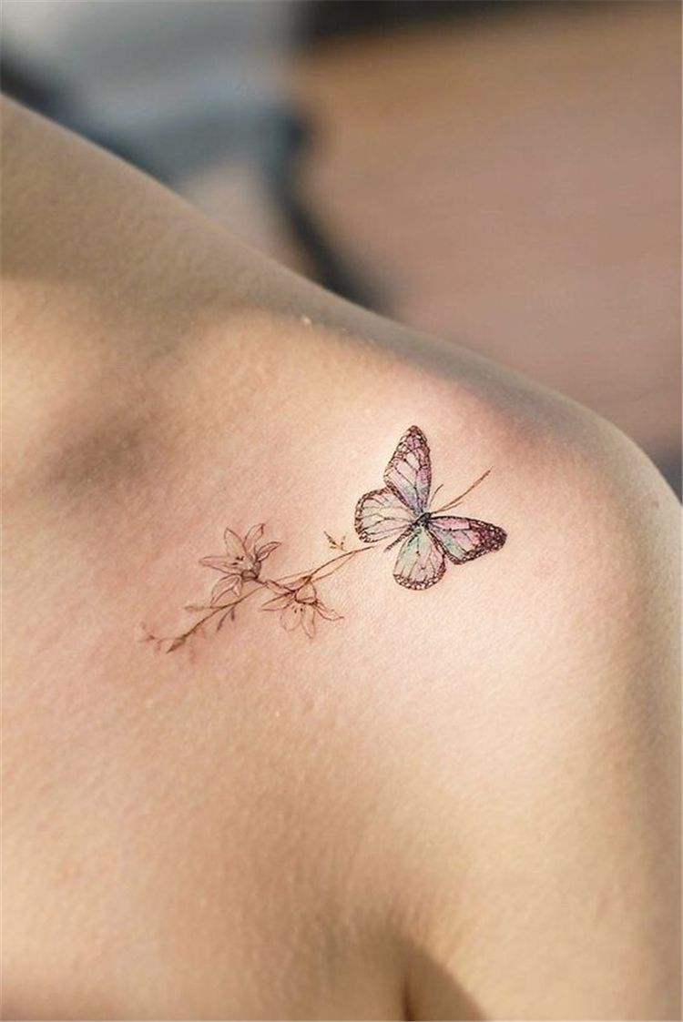 Hình xăm dán tattoo hoa bướm QC653