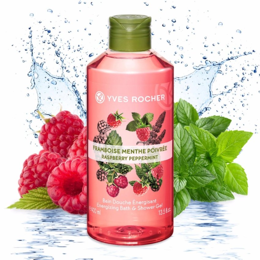 Gel tắm Yves Rocher Raspberry Peppermint Bath And Shower Gel - Làm đẹp cho cung Song Ngư