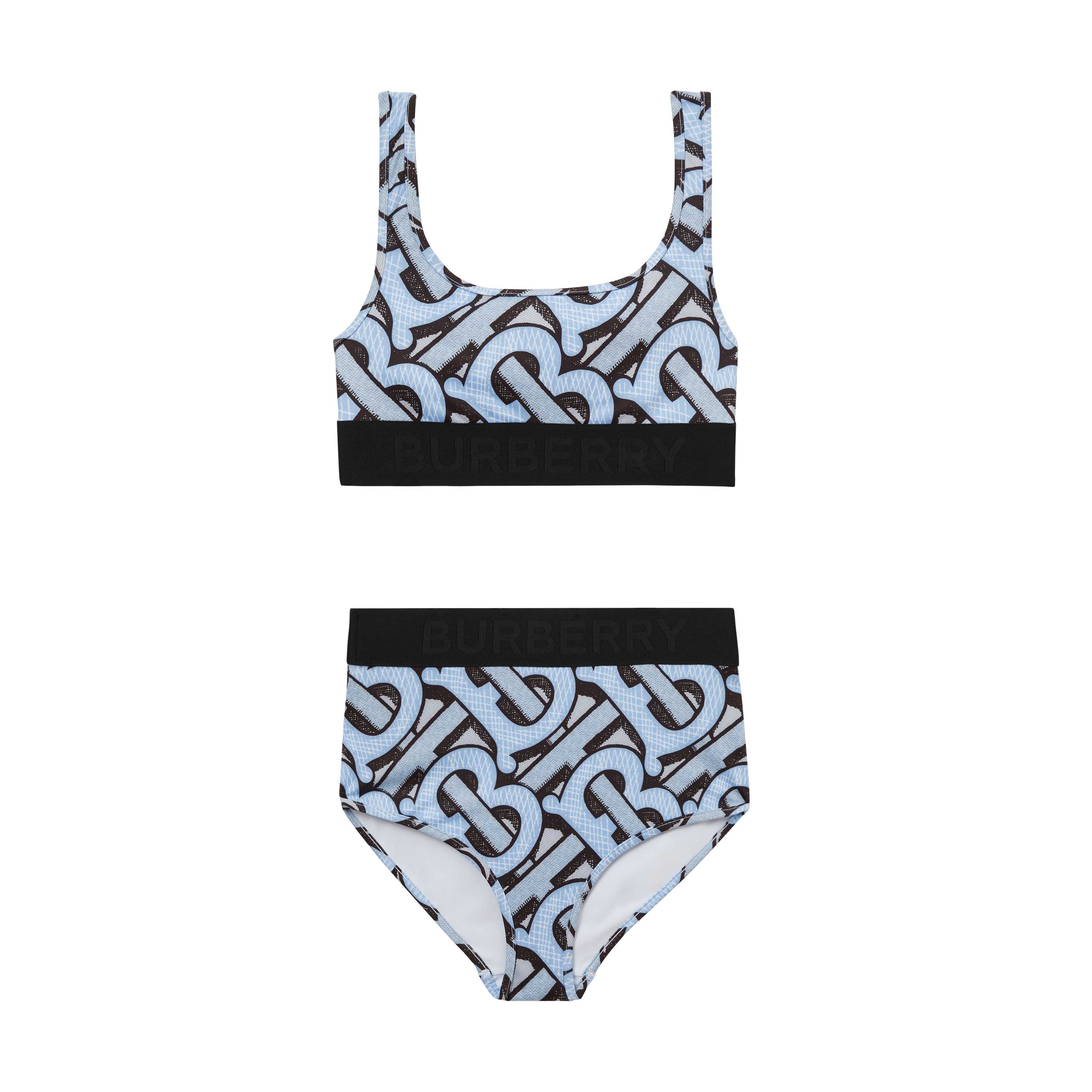 Đồ bơi hai mảnh Burberry TB Summer monogram màu xanh