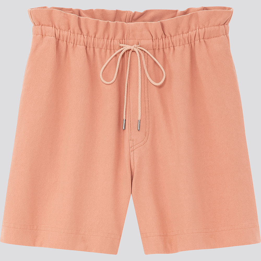 quần shorts nữ vải denim jersey uniqlo màu hồng