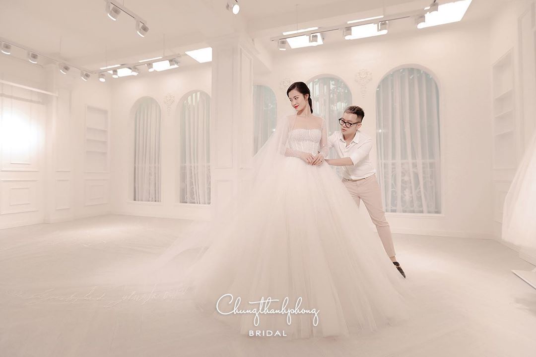 váy cưới của đông nhi chung thanh phong bridal