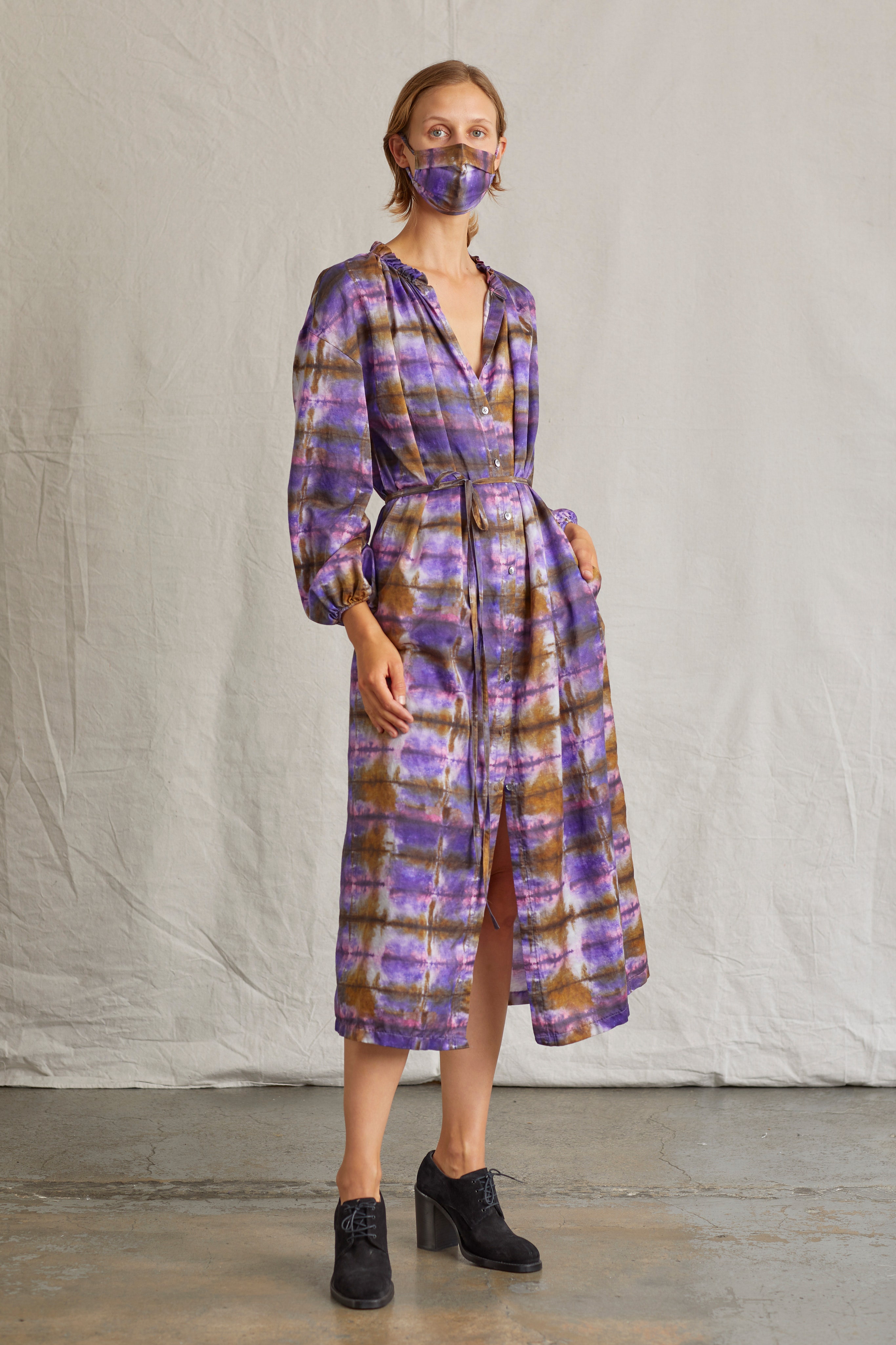 Váy tie dye màu tím lilac - RAQUEL ALLEGRA resort 2021