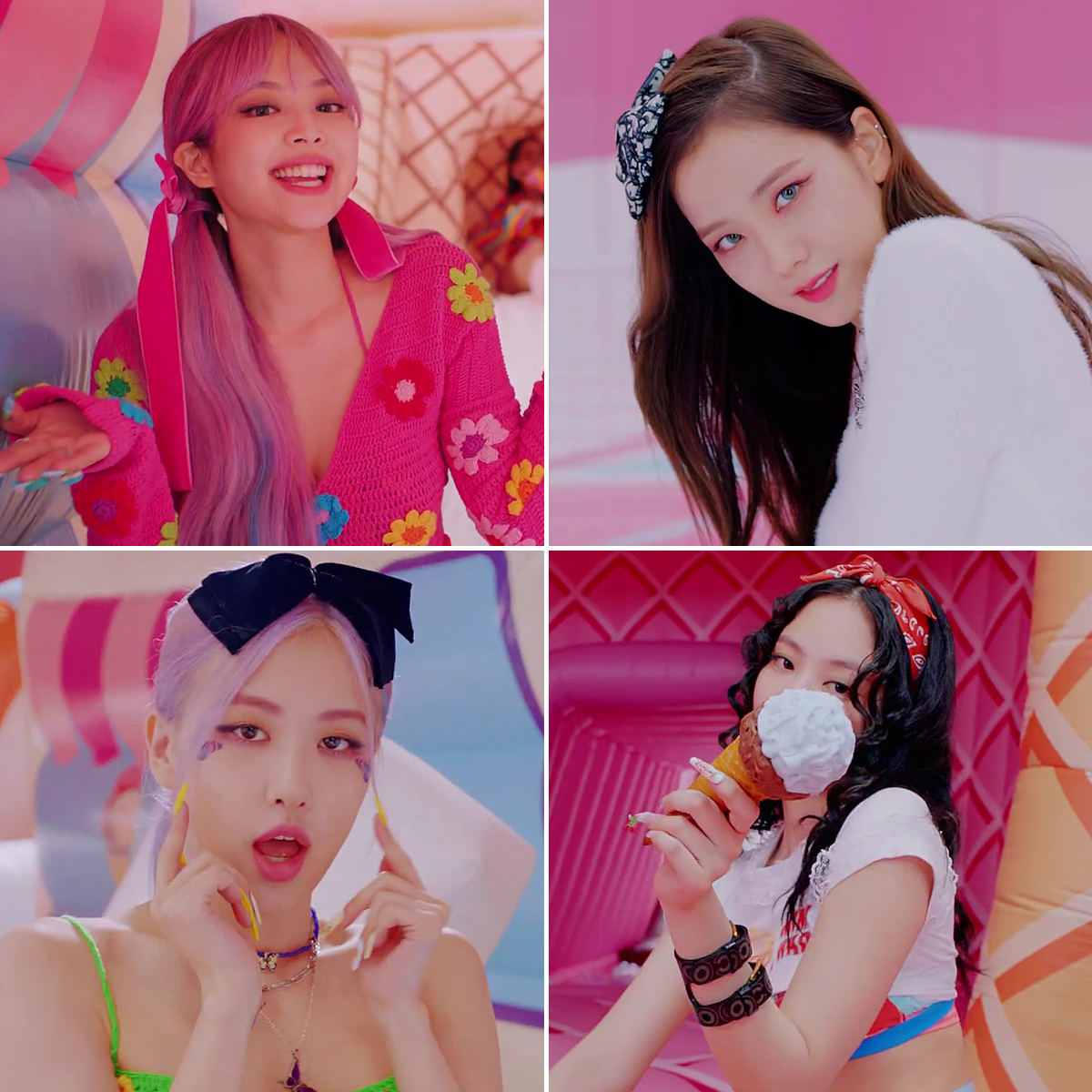 Phụ kiện tóc của blackpink trong mv ice cream