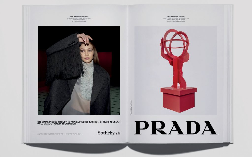 thời trang bst 2020 của Prada trên website Sothebys