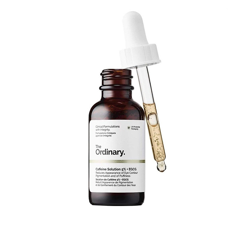 Dưỡng da vùng mắt bằng The Ordinary Caffeine Solution 5% + EGCG.