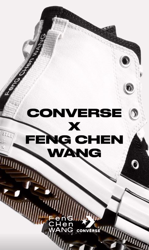 bst converse feng chen wang 2-in-1 phối 2 màu trắng đen in logo