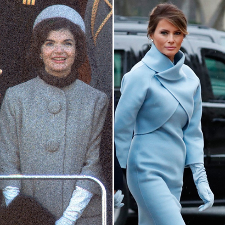 Trang phục màu xanh của Jackie Kennedy và Melania Trump