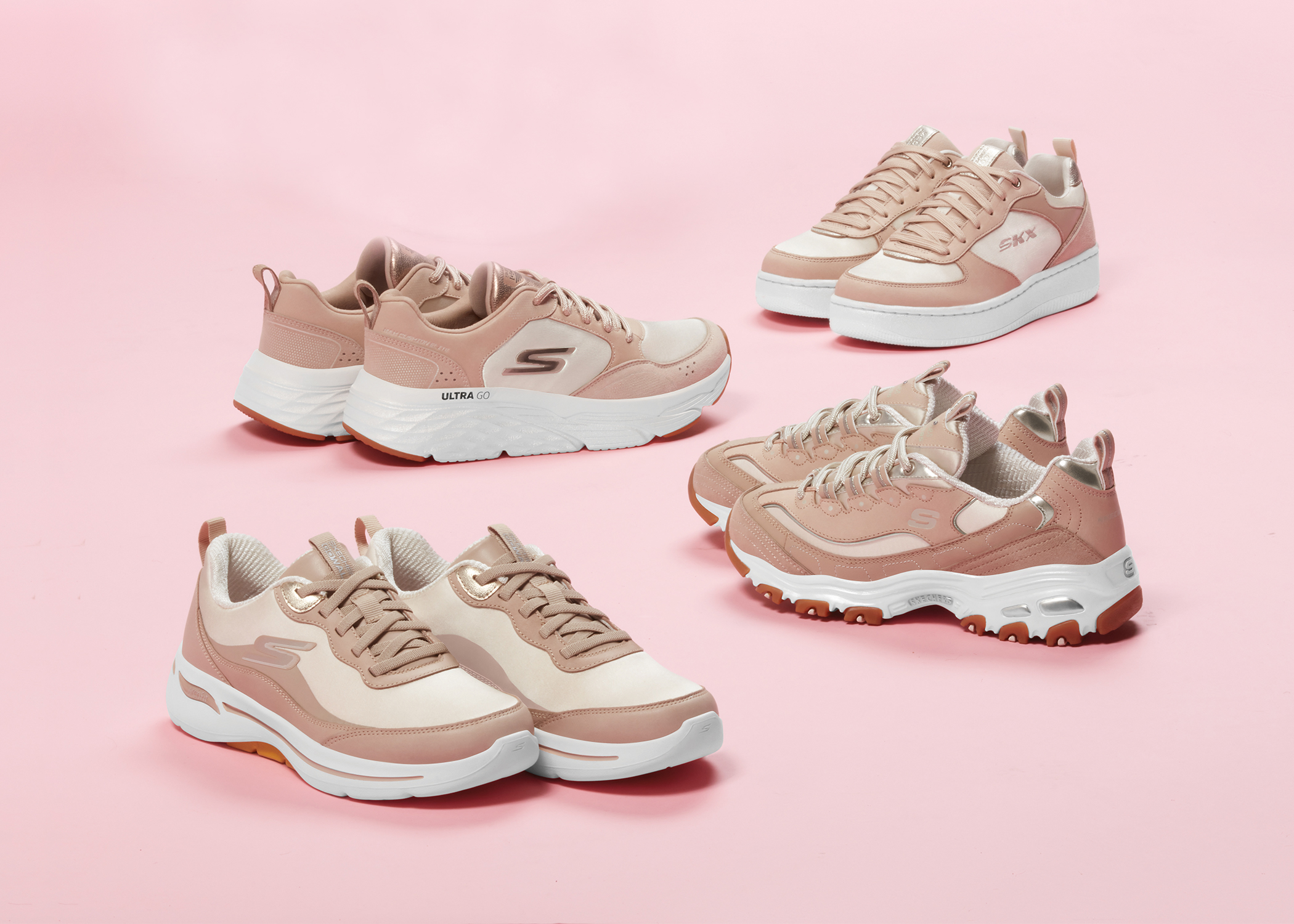 giày skechers màu nude 4 đôi