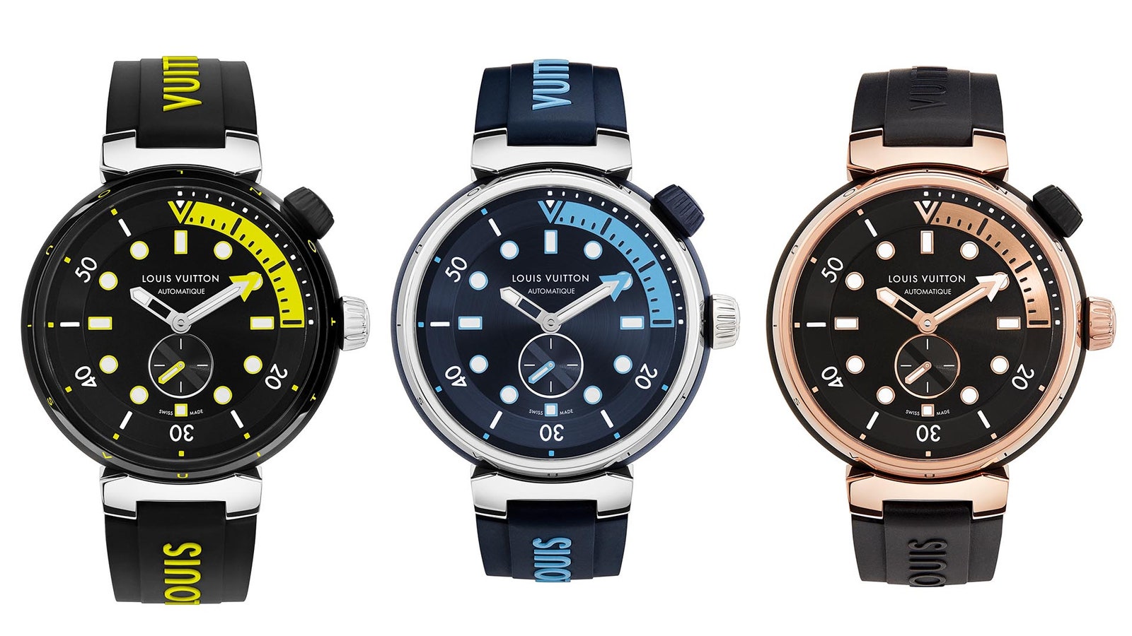 Đồng hồ Louis Vuitton Tambour Street Diver trong ba phối màu mới