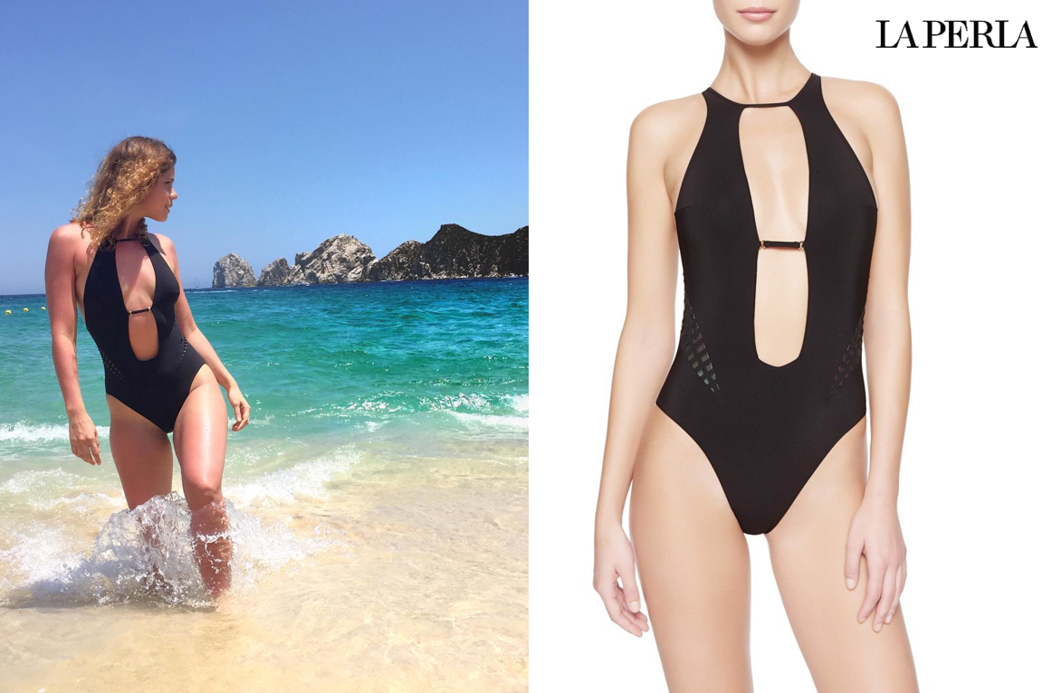 La Perla đồ bơi một mảnh Mirage màu đen thiết kế cut out