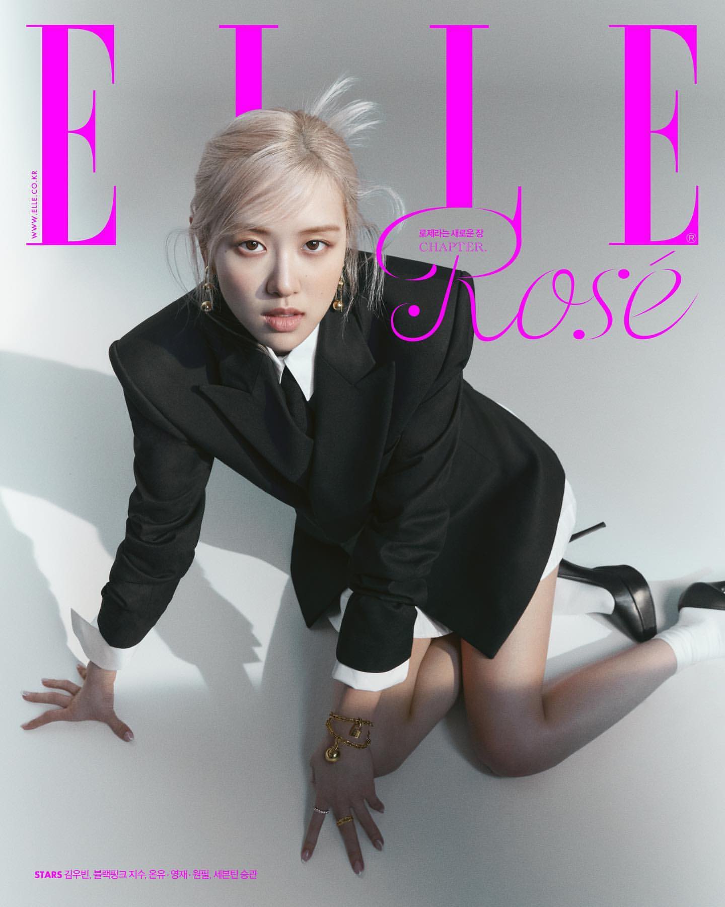 Black Pink Rosé vòng tay Tiffany HardWare ELLE Korea số tháng sáu