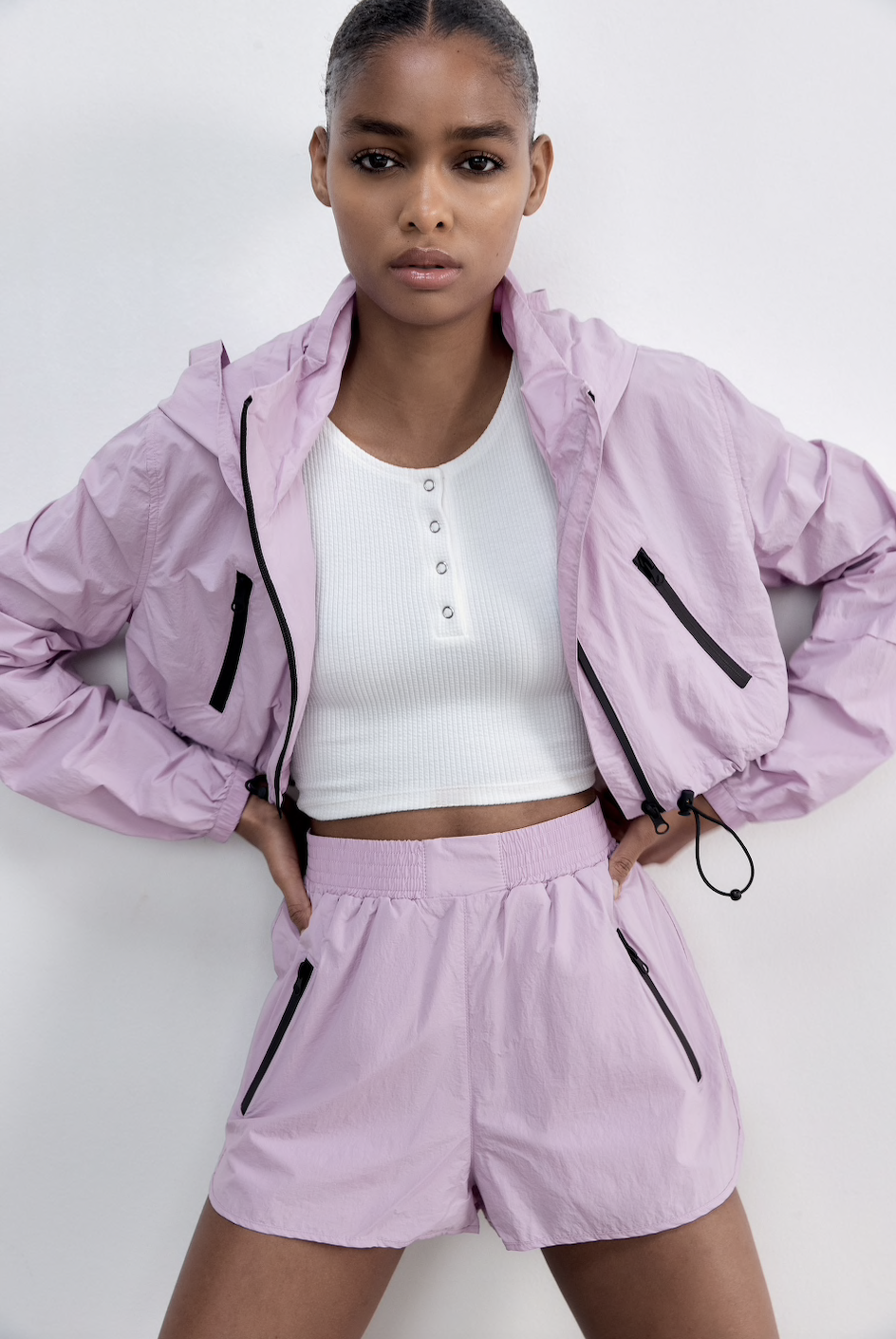 Pink parachute sportswear set 