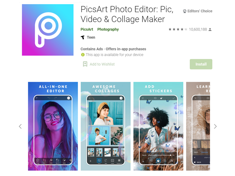 ứng dụng chỉnh ảnh nên có picsart