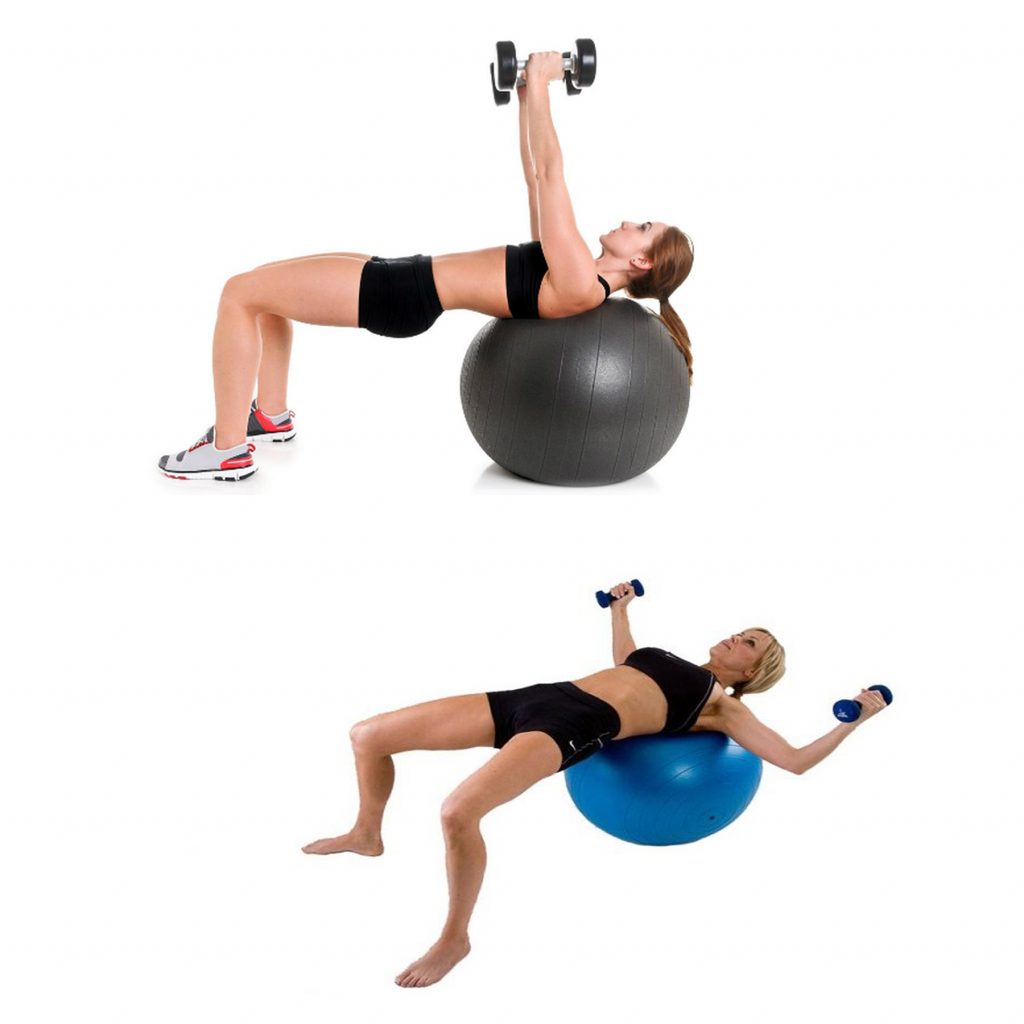 Bài tập ngực Stability ball dumbbell fly