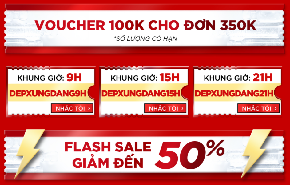 Flash Sale của Garnier vào khung giờ vàng quen thuộc