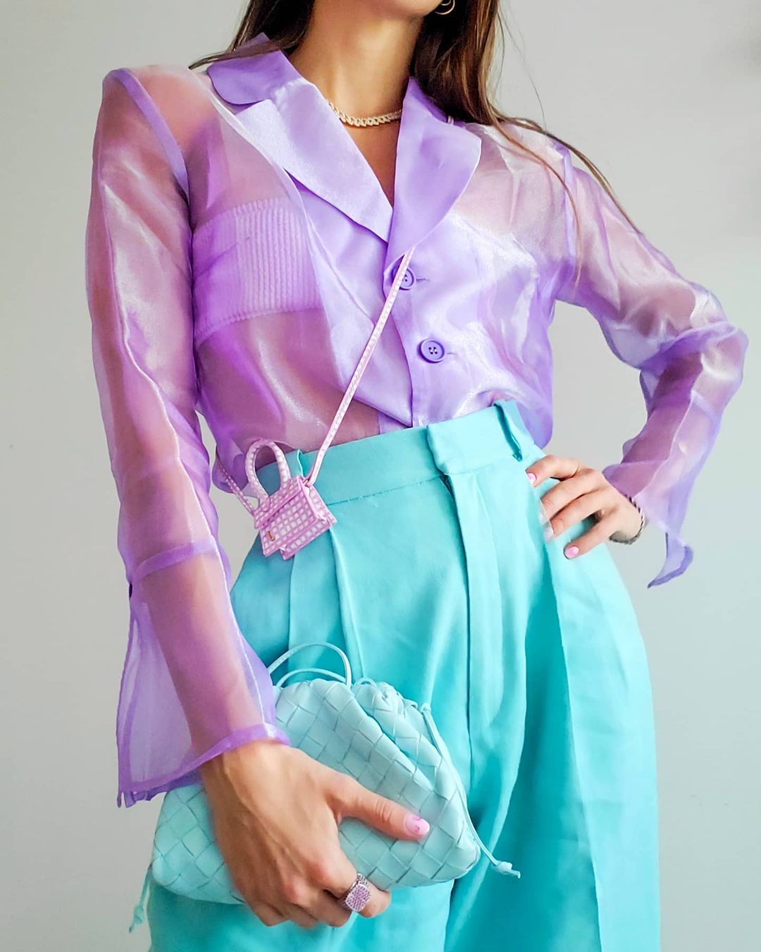 áo organza màu tím lilac