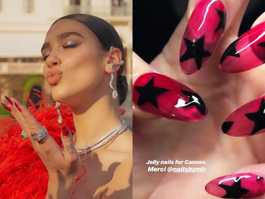 Trang trí móng kiểu "jelly nails" cùng Dua Lipa