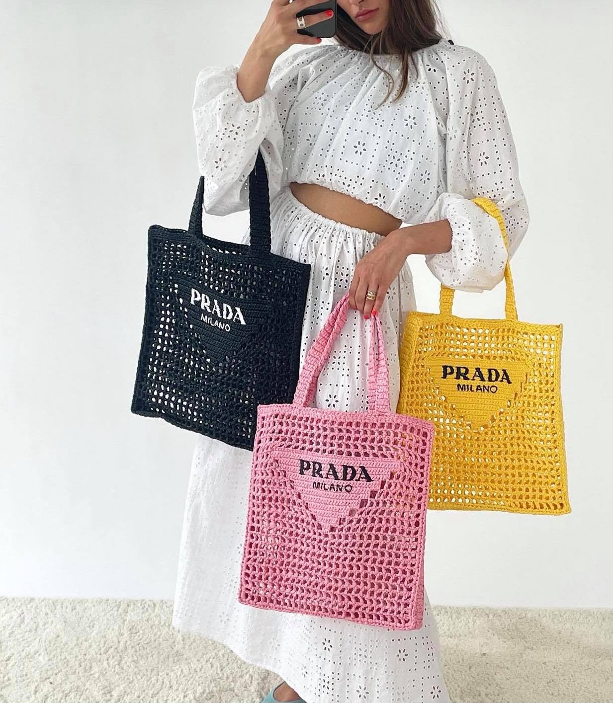 multiple color prada tote