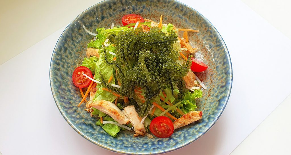 Salad rong nho và thịt gà