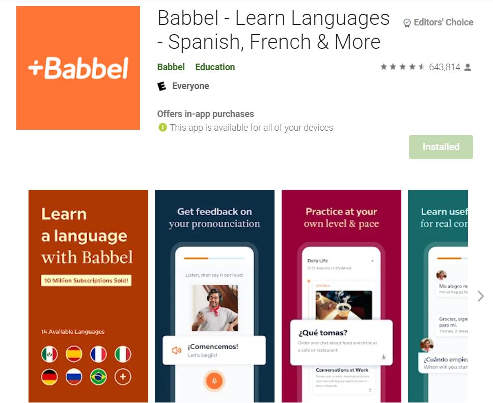 ứng dụng babbel