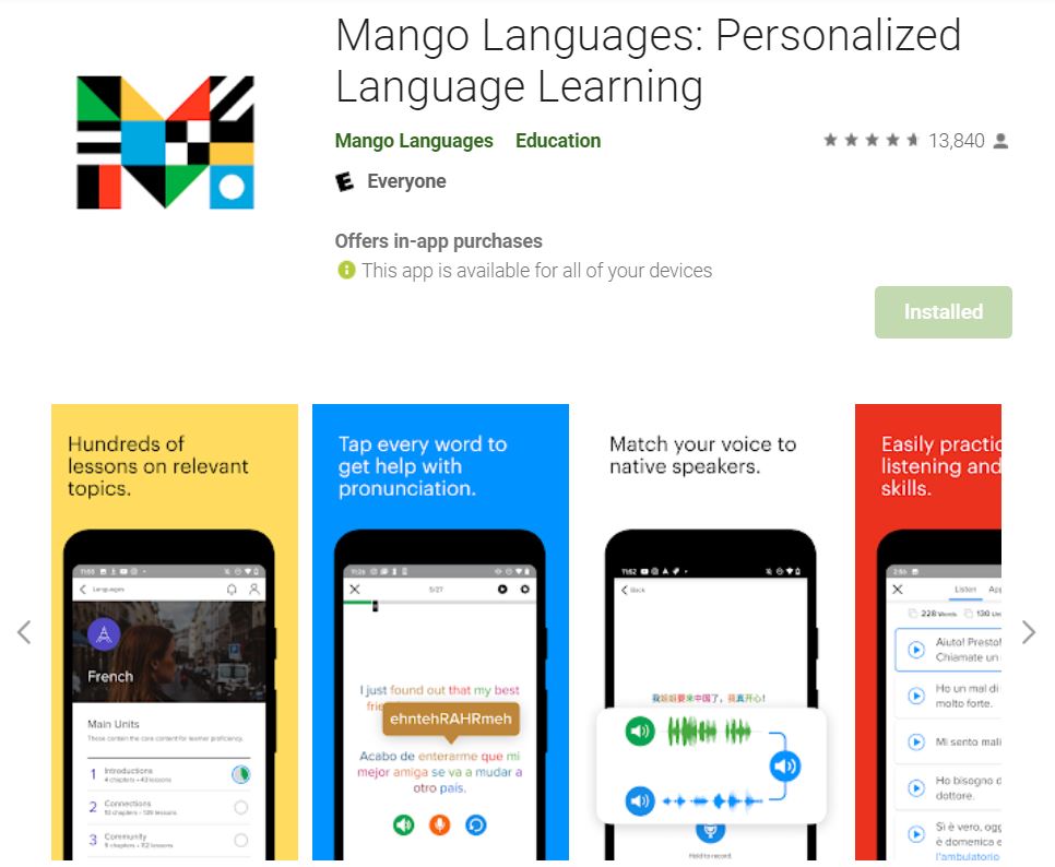 ứng dụng mango languages