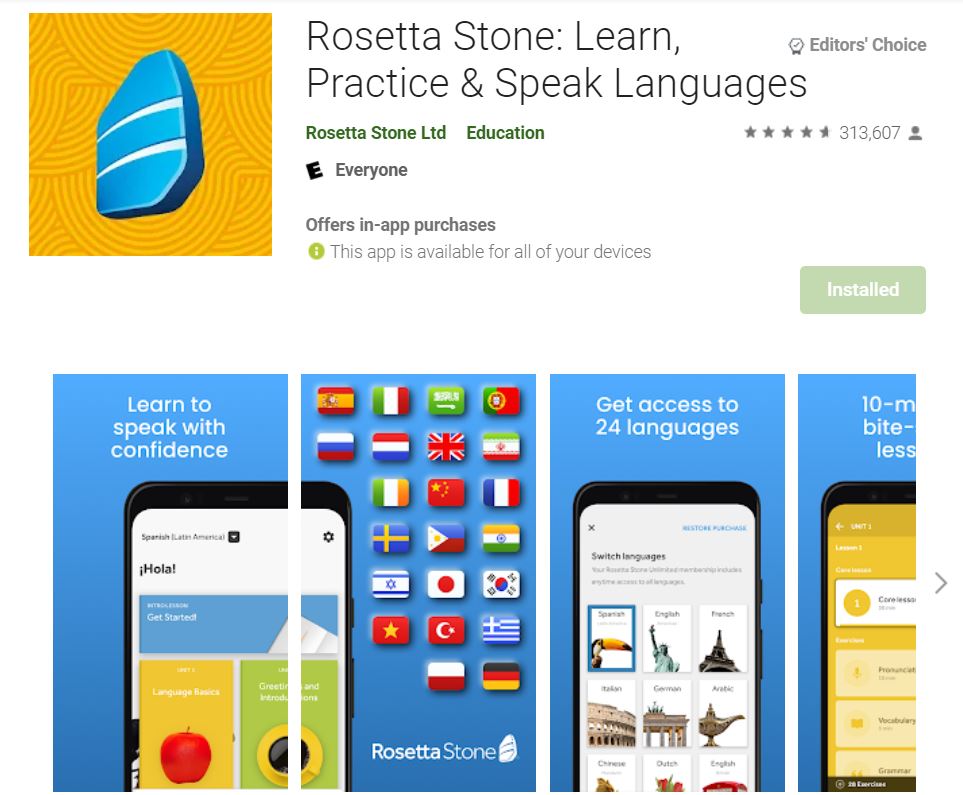 ứng dụng rosetta stone