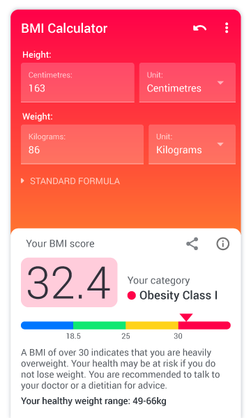 Ứng dụng BMI Calculator.