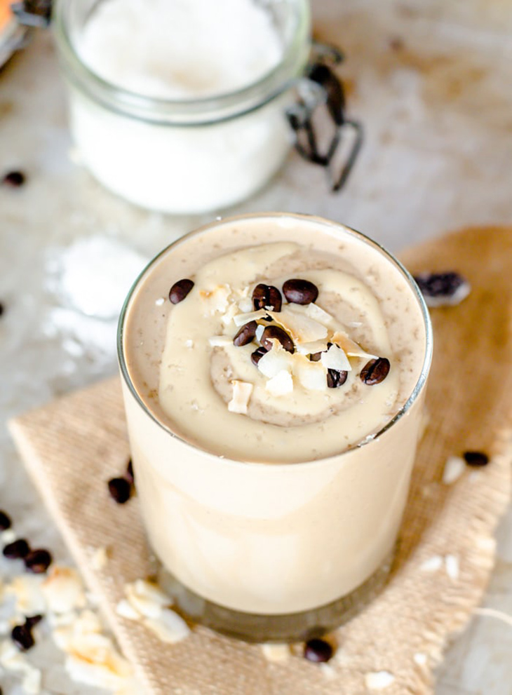 công thức pha chế vanilla coconut cashew latte smoothie