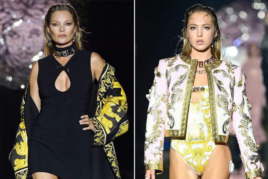 Người mẫu Kate Moss và con gái Lila trong show diễn Fendace