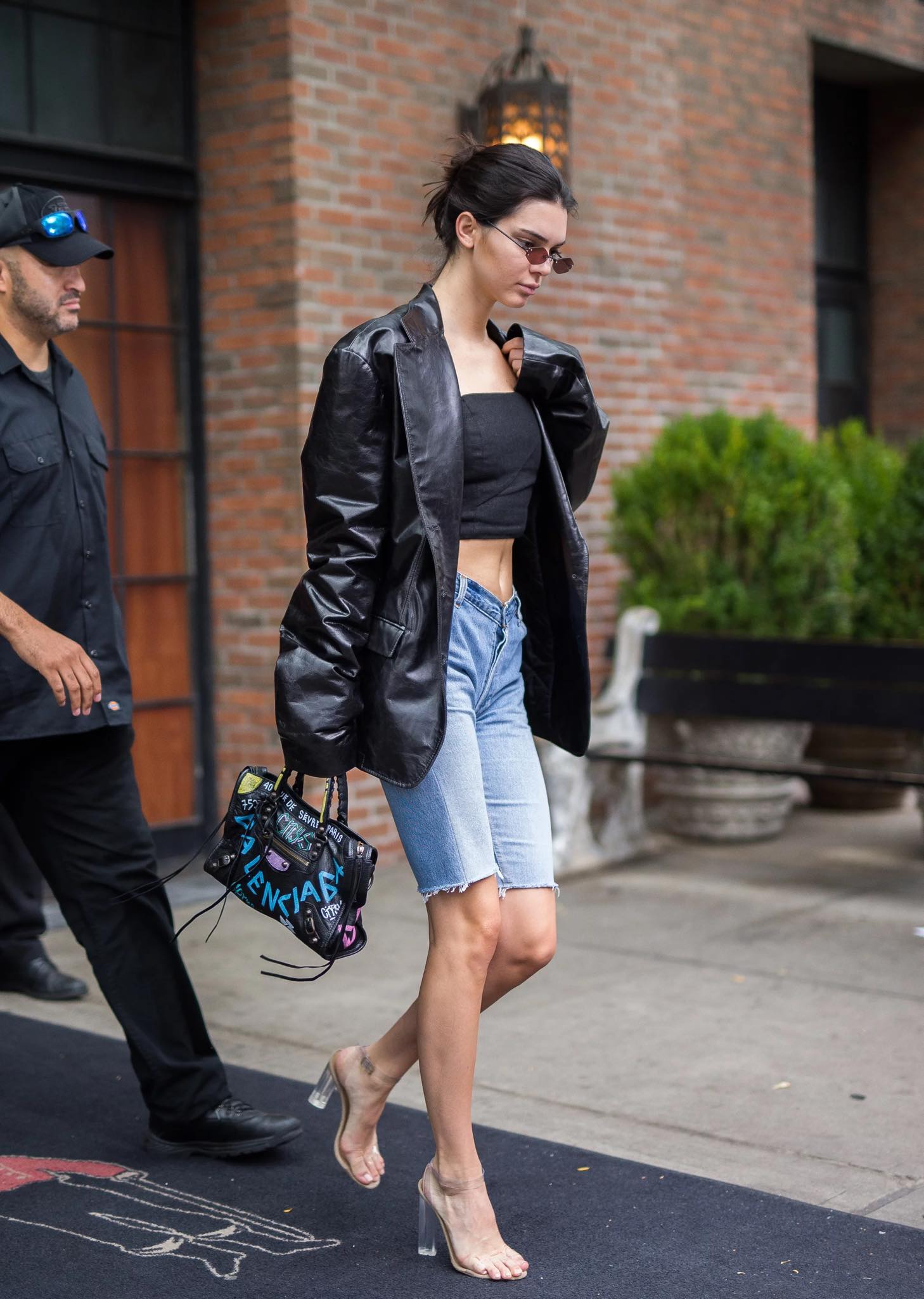 Kendall with Balenciaga Graffiti City Bag